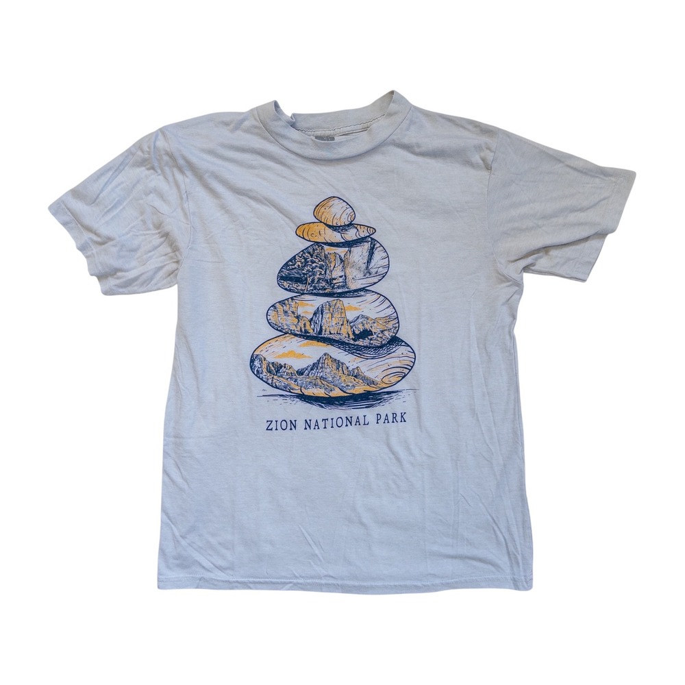 American Backcountry Zion National Park Graphic Tee Light Blue Mens Medium